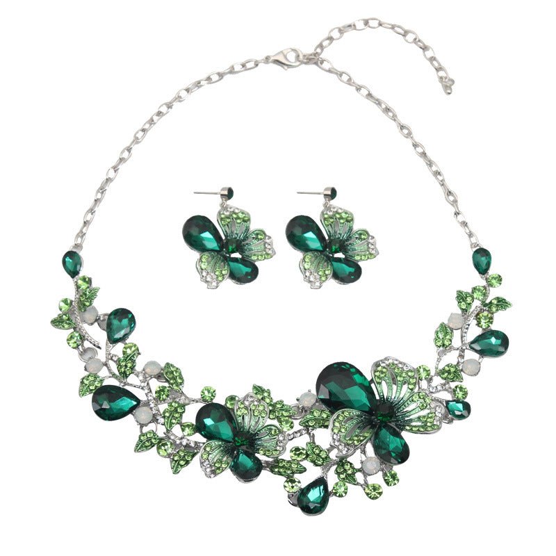 Women's Suite Crystal Gem Jewelry Dress Bridal Necklaces