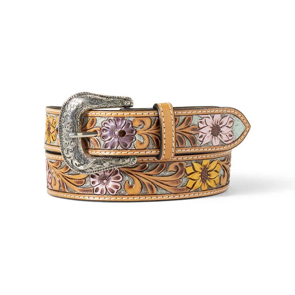 Ariat White Sunflower Daisy - Women's Leather Belt